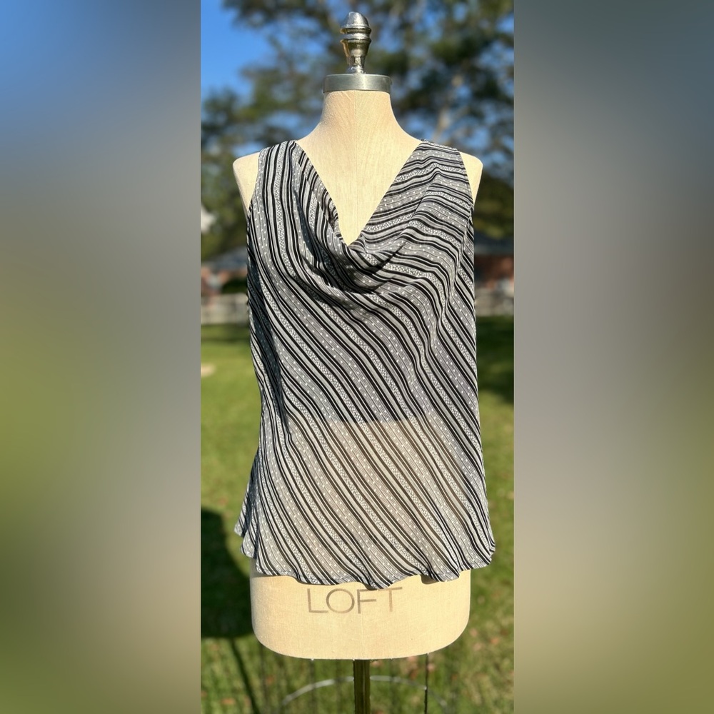 Vintage y2k Fashion Bug Sheer Sleevless Draped Neck Blouse